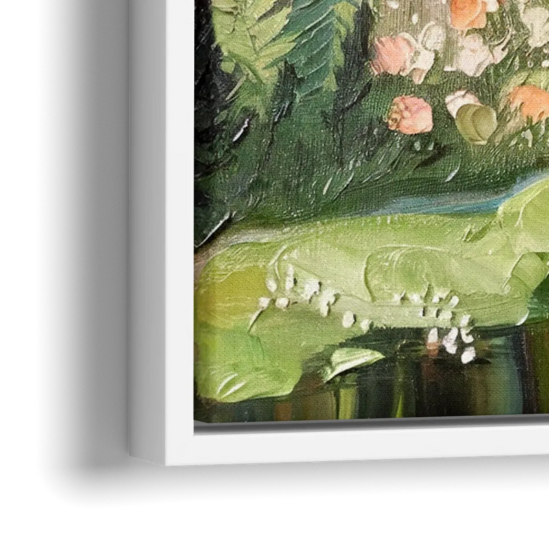 Fort Worth Botanical Gardens View - Close-Up White Frame Canvas