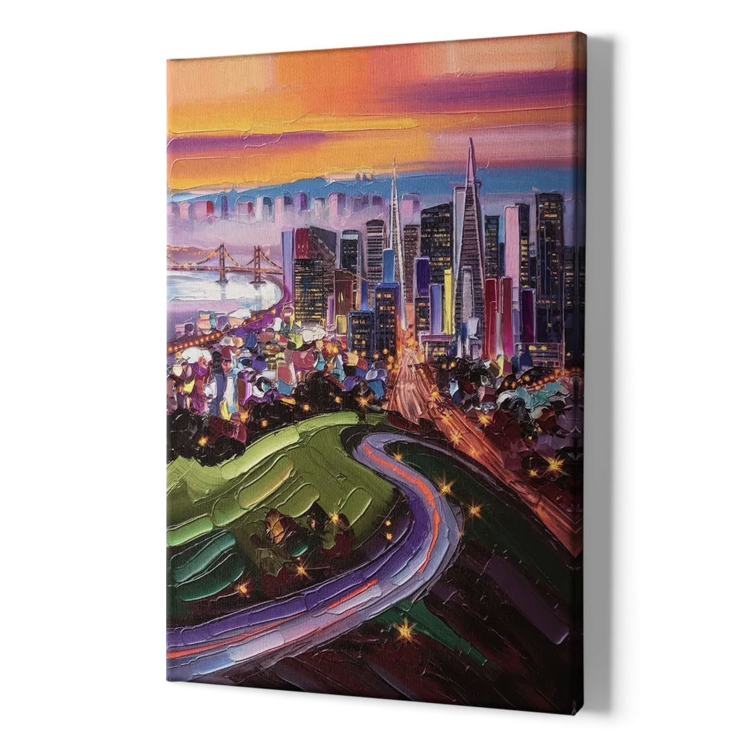 San Francisco Twin Peaks View - Canvas Print Art Sides