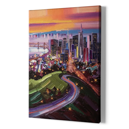 San Francisco Twin Peaks View - Canvas Print Art Sides