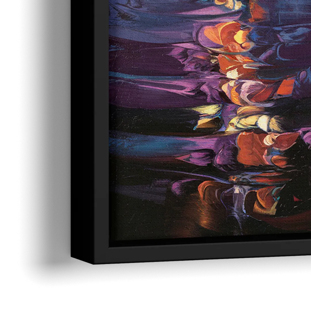 San Francisco City and Bay - Close-Up Black Frame Canvas