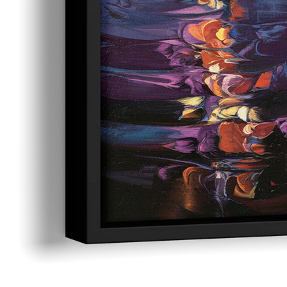 San Francisco City and Bay - Close-Up Black Frame Canvas