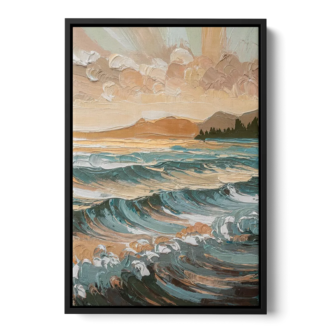 Sitka Coastal Horizon - Black Frame Canvas