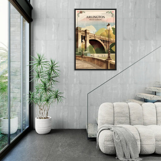 Arlington Historic Landmarks - Living Room Black Frame Canvas