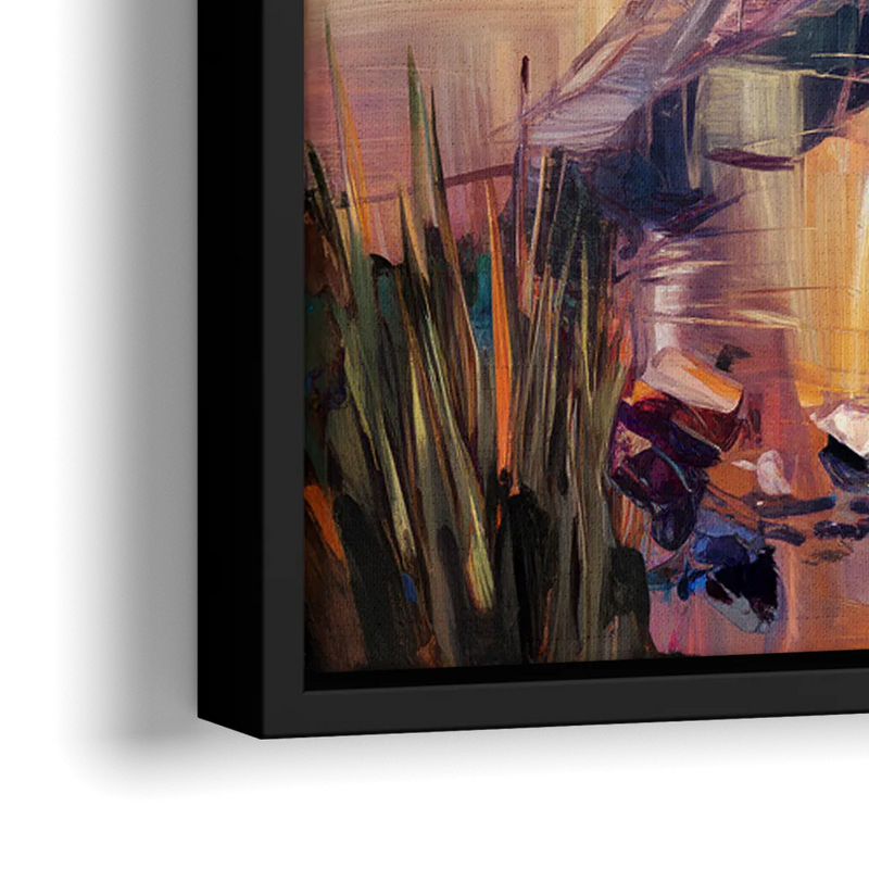 Chesapeake Bridge Panorama - Close-Up Black Frame Canvas