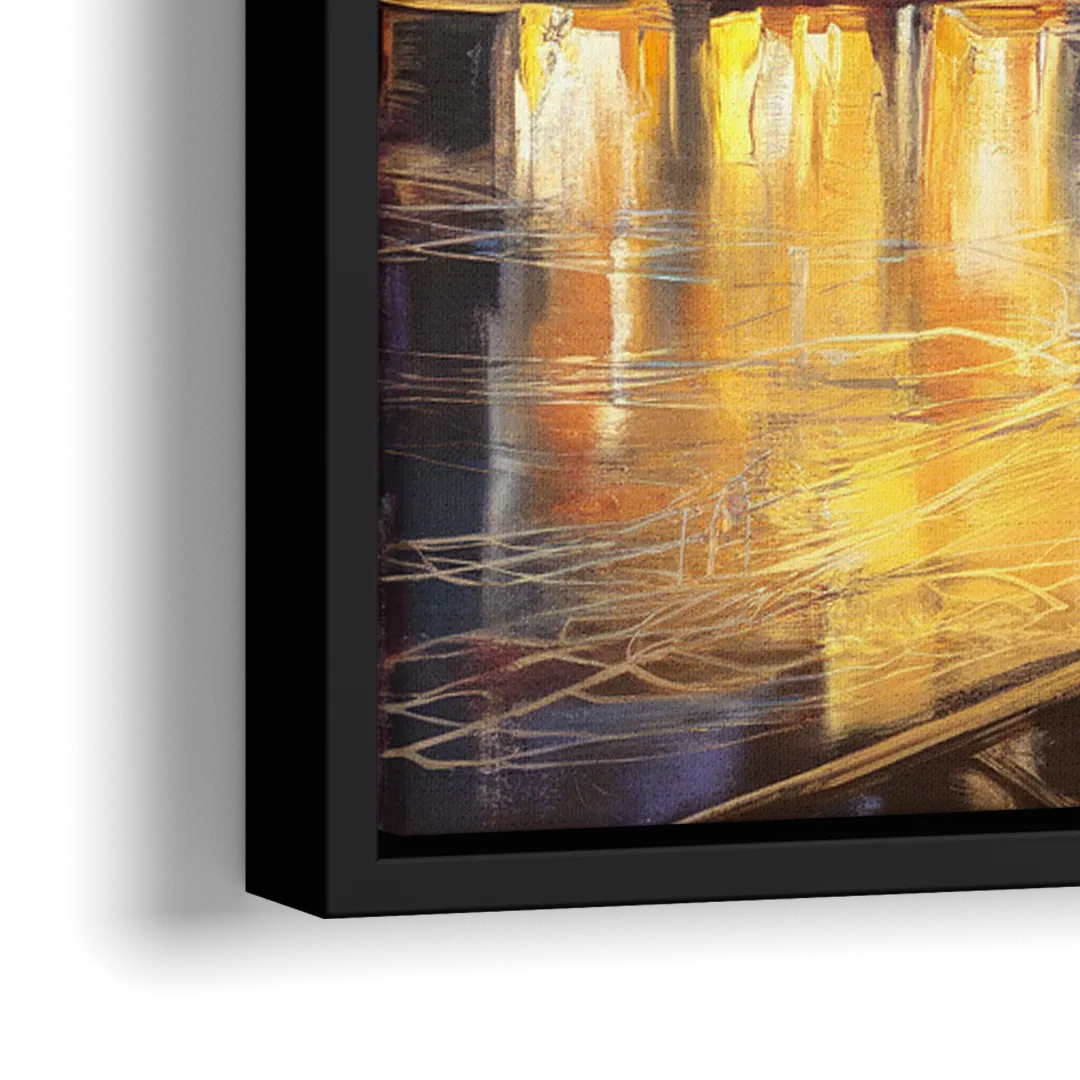 New York City Iconic Bridges - Close-Up Black Frame Canvas