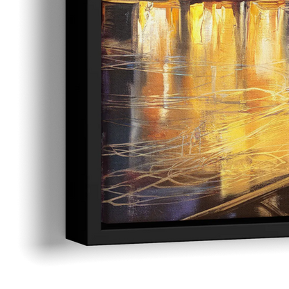 New York City Iconic Bridges - Close-Up Black Frame Canvas