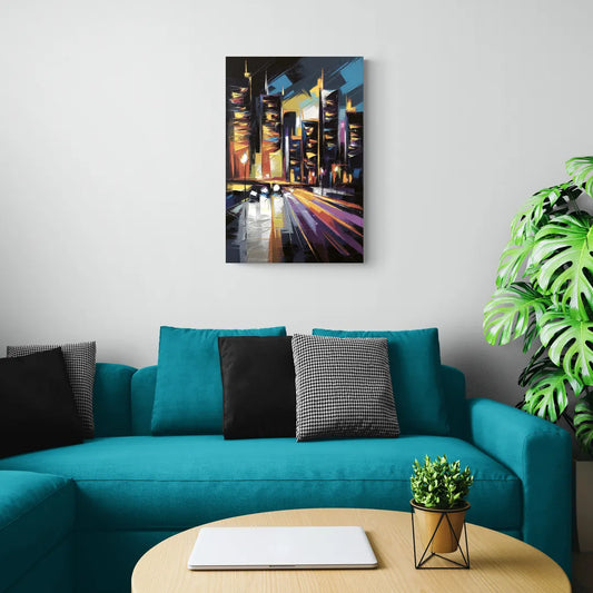 Plano Nightlife Glow - Canvas Wall Art Living Room