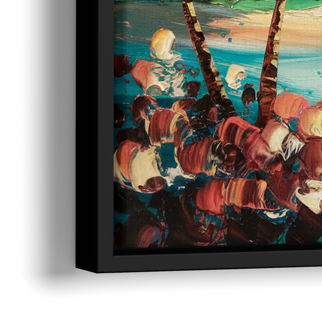 Fort Lauderdale Coastal Sunset - Close-Up Black Frame Canvas