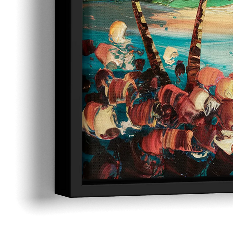 Fort Lauderdale Coastal Sunset - Close-Up Black Frame Canvas