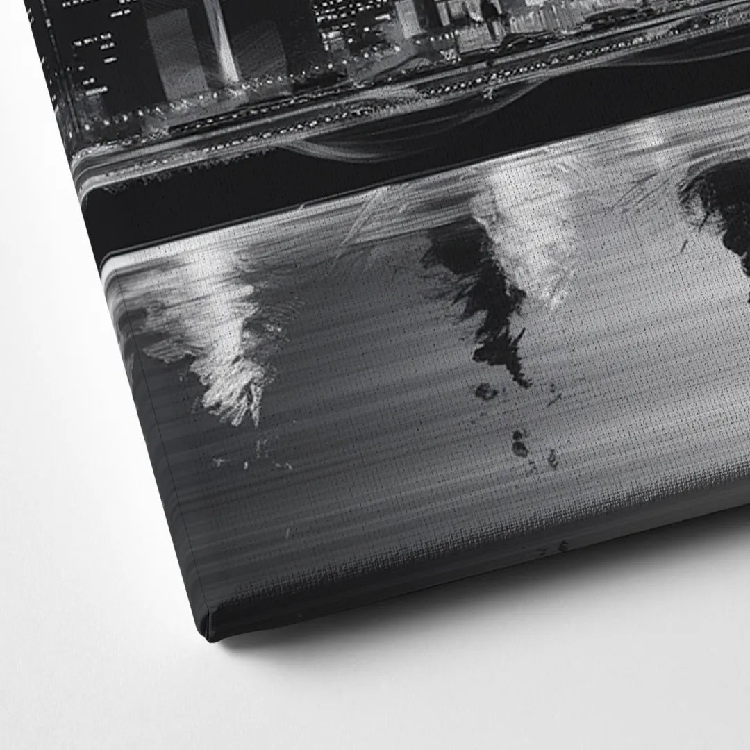 New York City Black And White Skyline Canvas Close Up