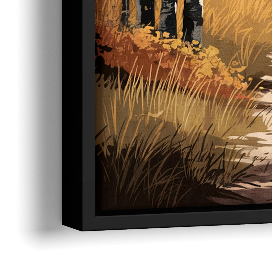 Aspen Serene Forest Path - Close-Up Black Frame Canvas