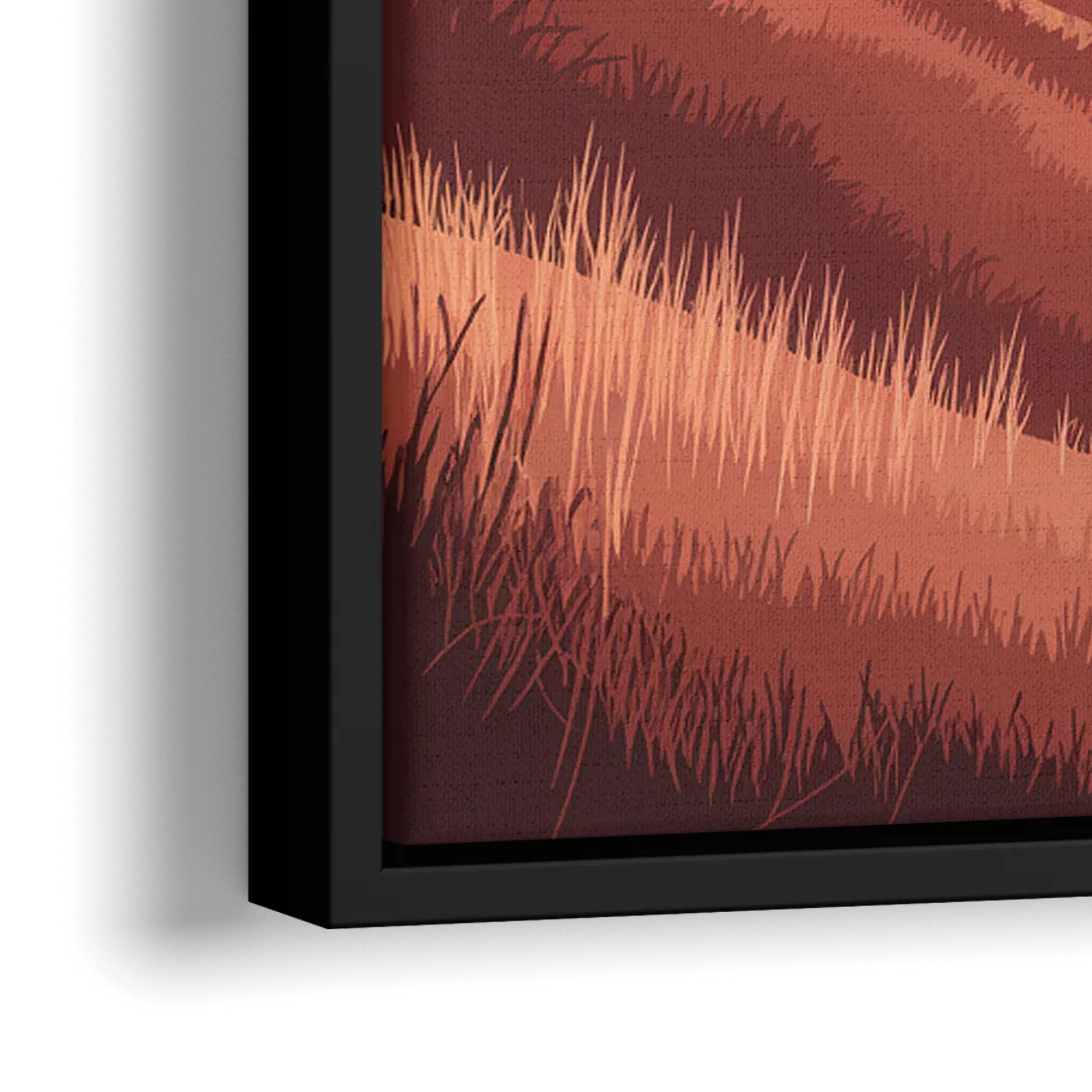 Ashland Sunrise Over Hills - Close-Up Black Frame Canvas