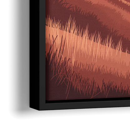 Ashland Sunrise Over Hills - Close-Up Black Frame Canvas