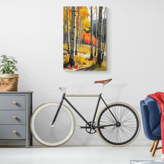 Aspen Vibrant Fall Colors - Canvas Wall Art Living Room