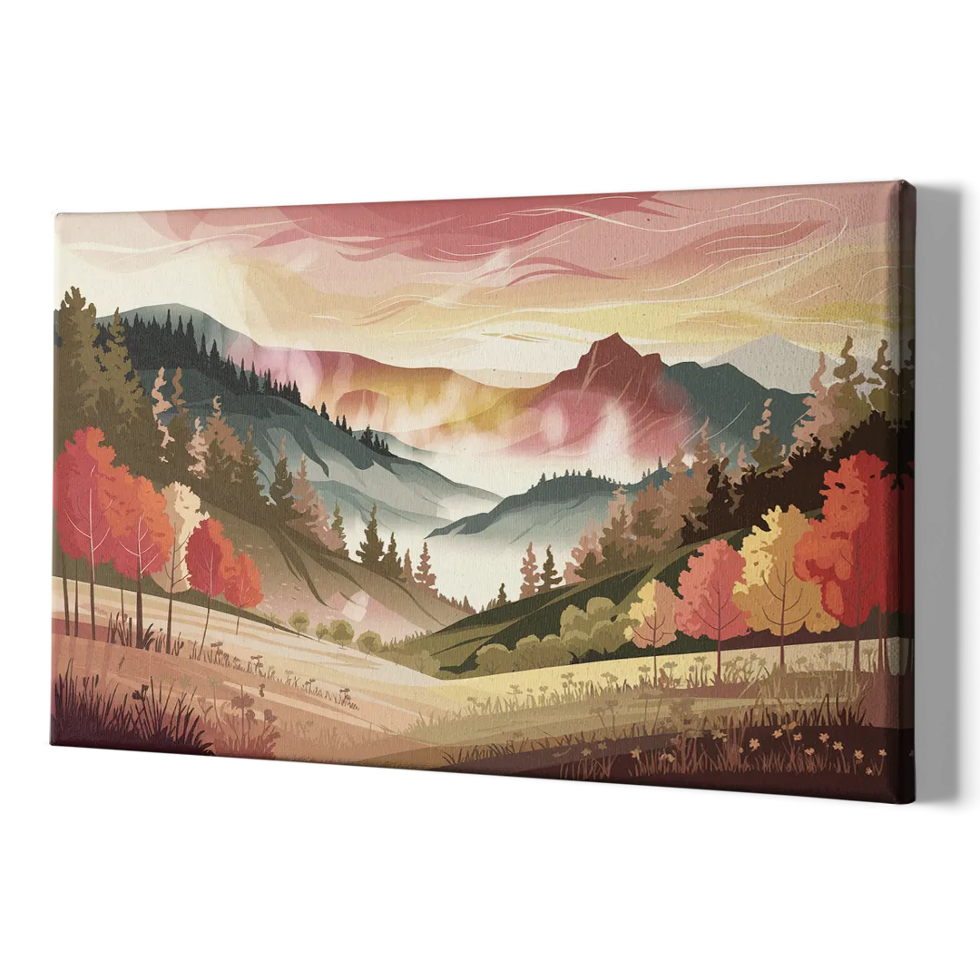 Asheville Smoky Mountain Sunrise - Canvas Print Art Sides