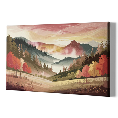 Asheville Smoky Mountain Sunrise - Canvas Print Art Sides
