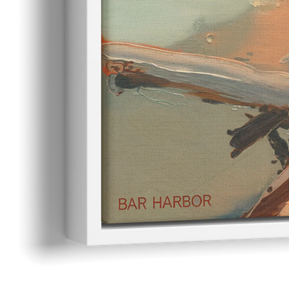 Bar Harbor Coastal Serenity - Close-Up White Frame Canvas