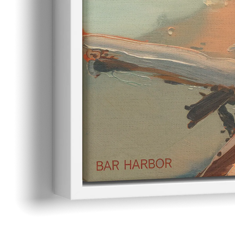 Bar Harbor Coastal Serenity - Close-Up White Frame Canvas