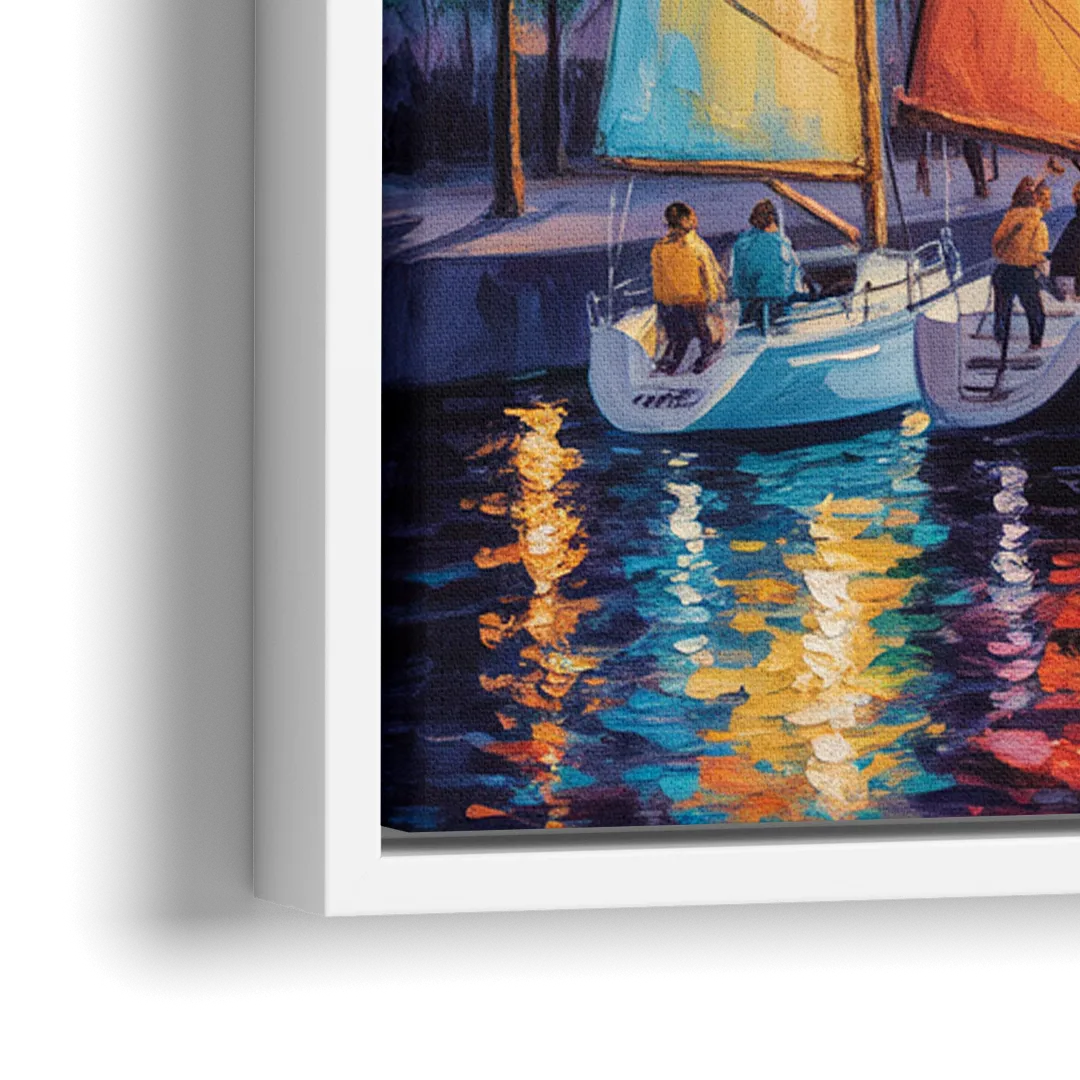 Vieux Port de Montral - Close-Up White Frame Canvas