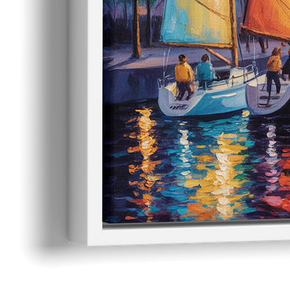 Vieux Port de Montral - Close-Up White Frame Canvas