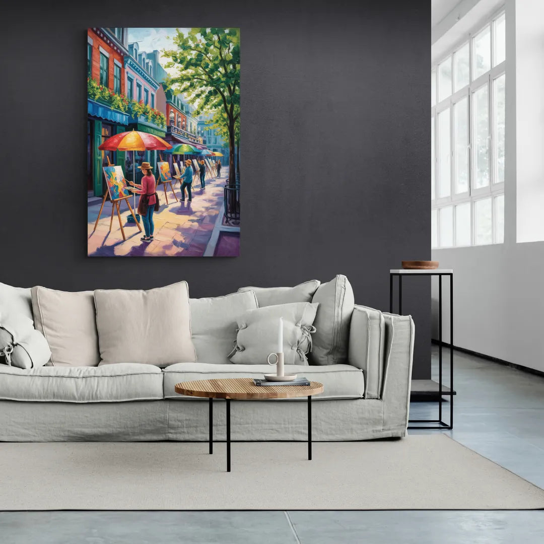 Rue du Tresor Artists Quebec - Canvas Wall Art Living Room