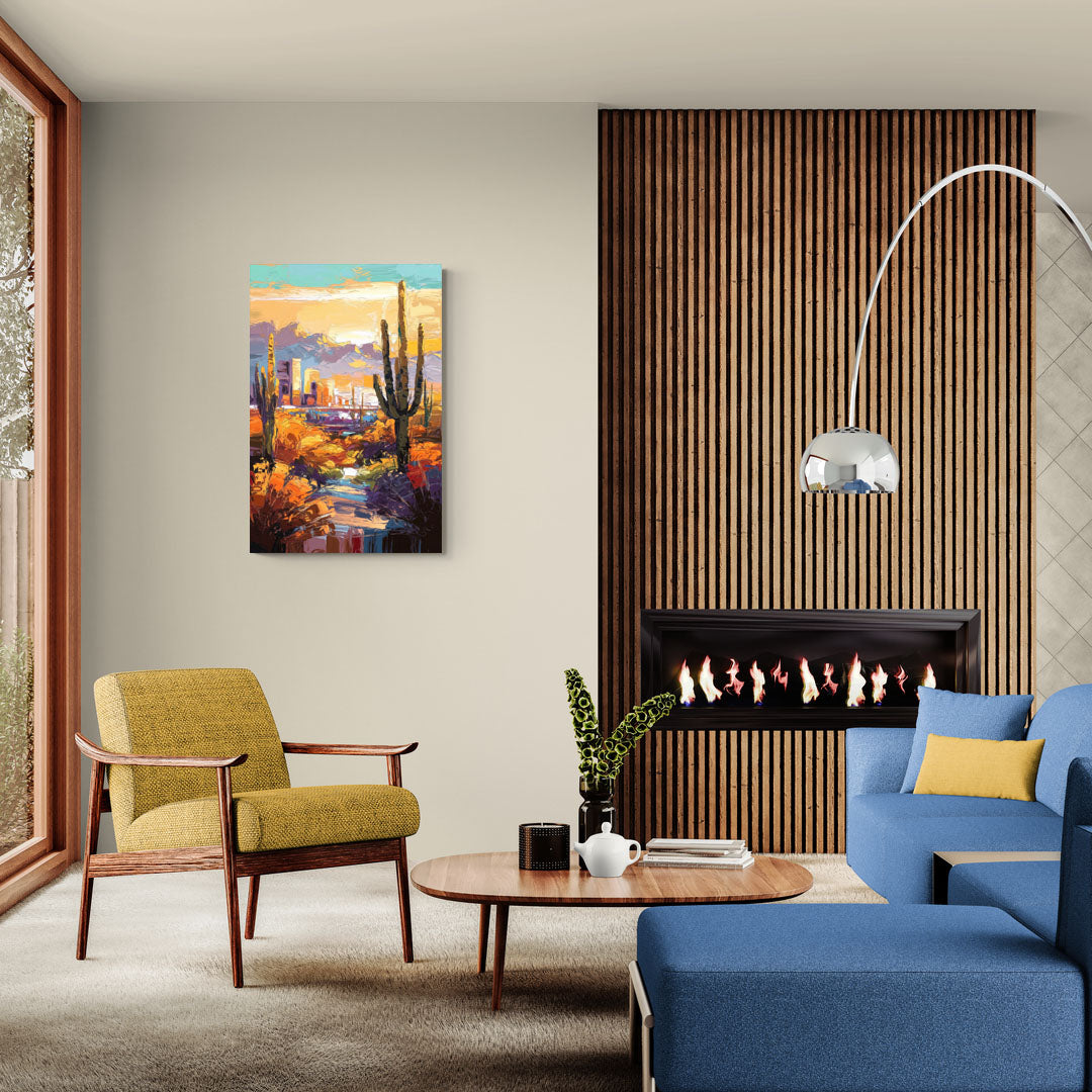 Phoenix Vibrant Urban Desert - Canvas Wall Art Living Room