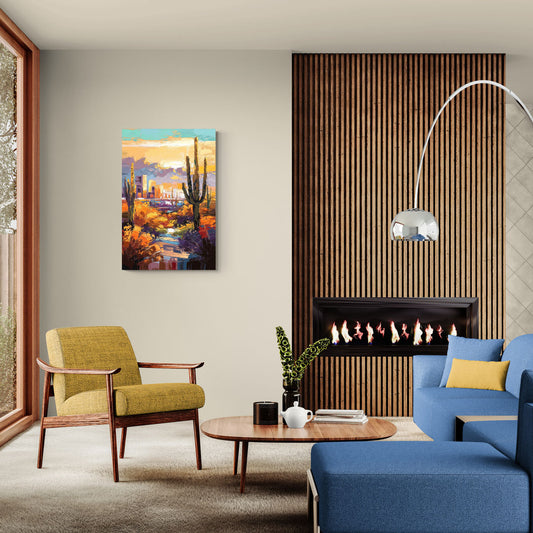 Phoenix Vibrant Urban Desert - Canvas Wall Art Living Room