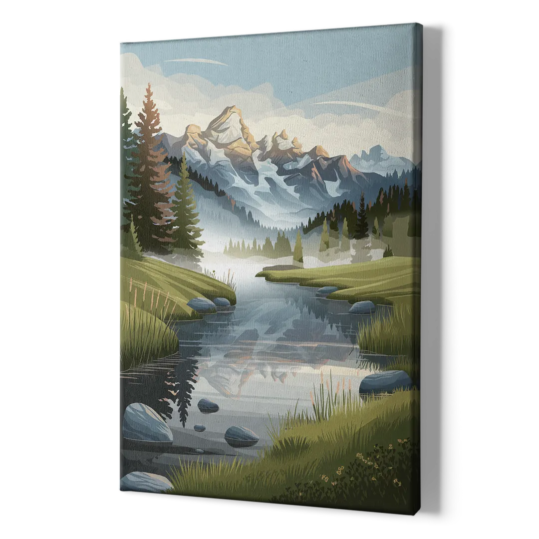 Jackson Hole Alpine Serenity - Canvas Print Art Sides