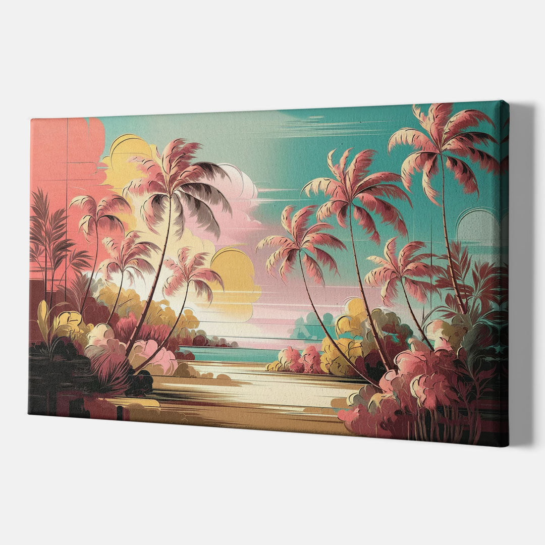 Fort Lauderdale Tropical Palm Trees - Canvas Wall Art Indoor