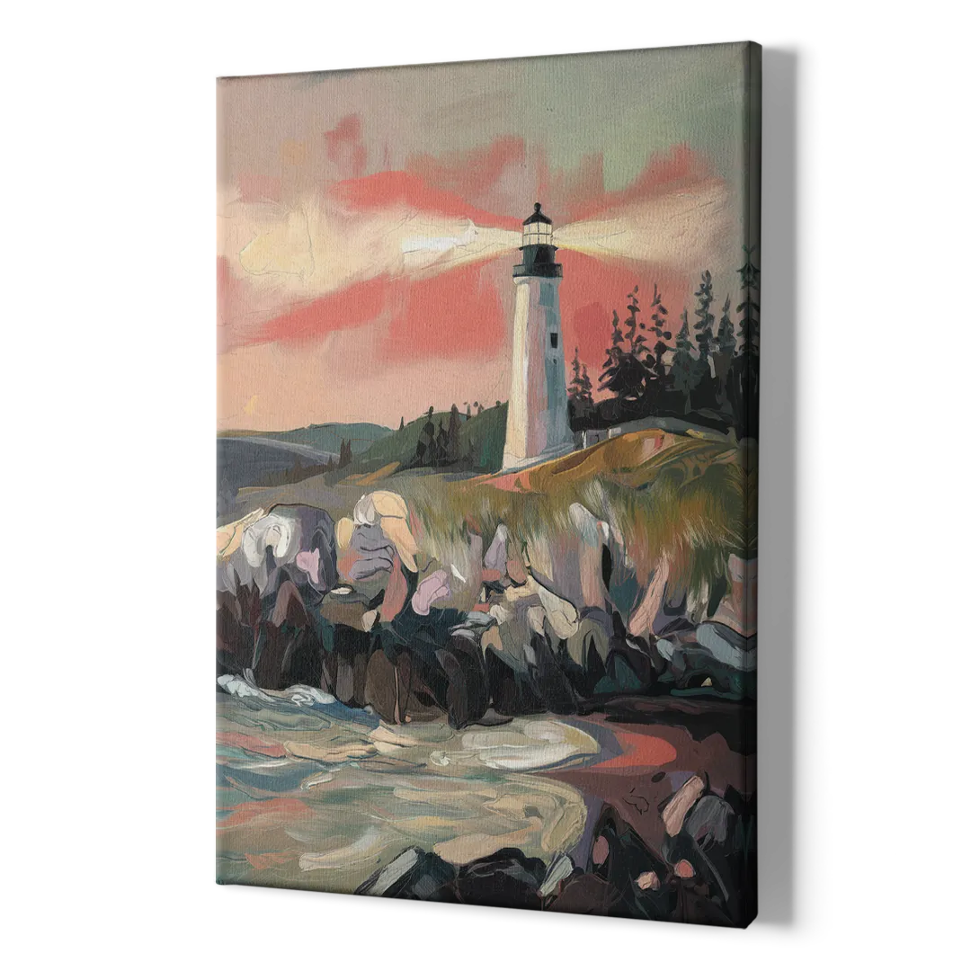 Traverse City Lighthouse View - Canvas Print Art Sides