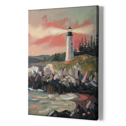 Traverse City Lighthouse View - Canvas Print Art Sides