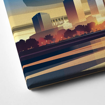 Denver Sunset Over Rockies Canvas Close Up