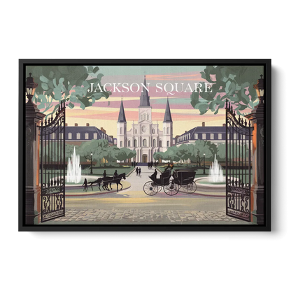 New Orleans Jackson Square - Black Frame Canvas