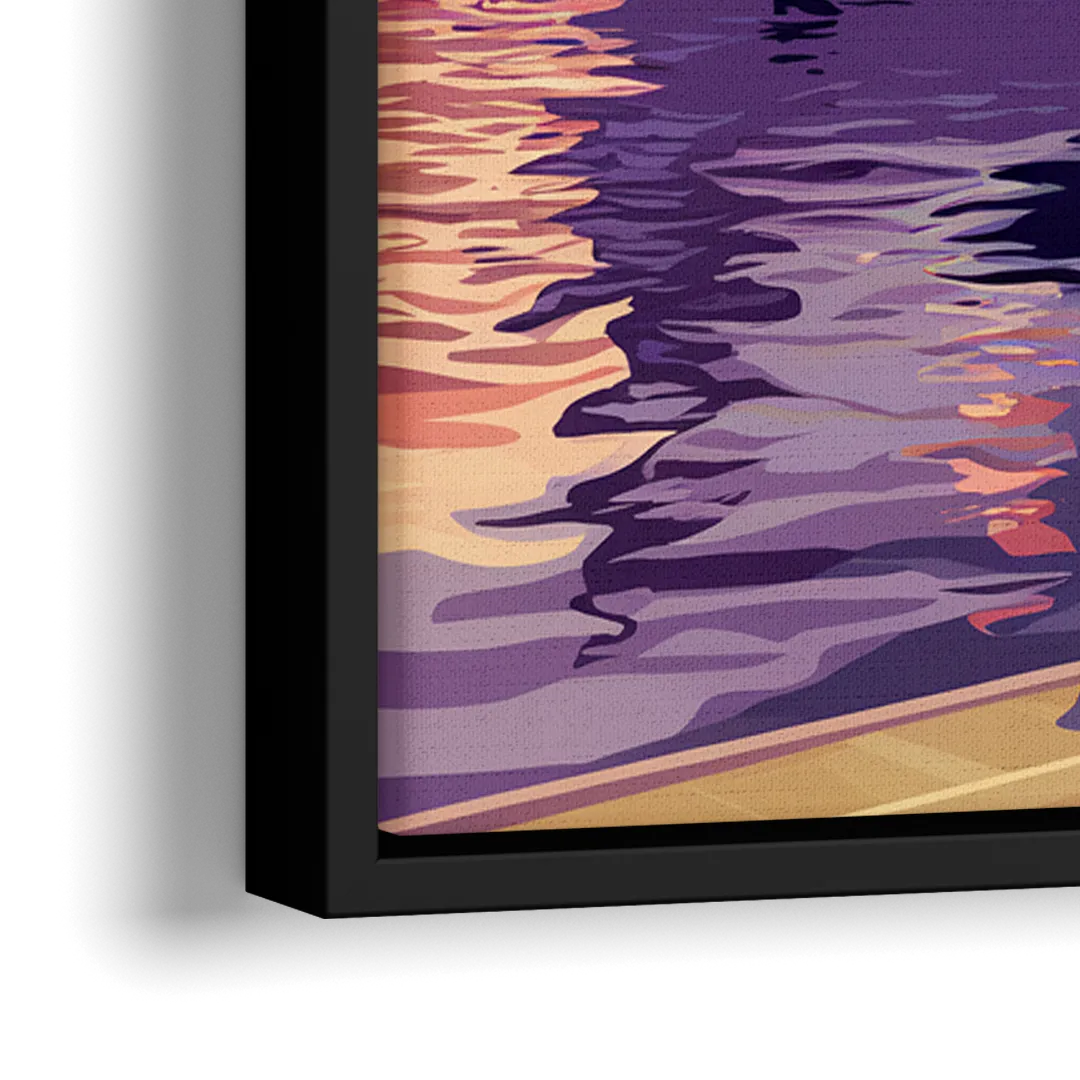 San Diego Harbor View - Close-Up Black Frame Canvas