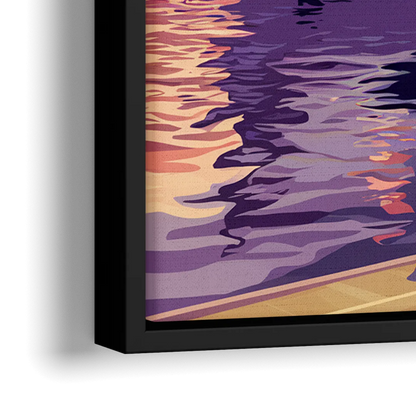 San Diego Harbor View - Close-Up Black Frame Canvas