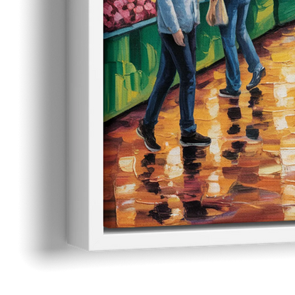 St Lawrence Market Scene - Close-Up White Frame Canvas