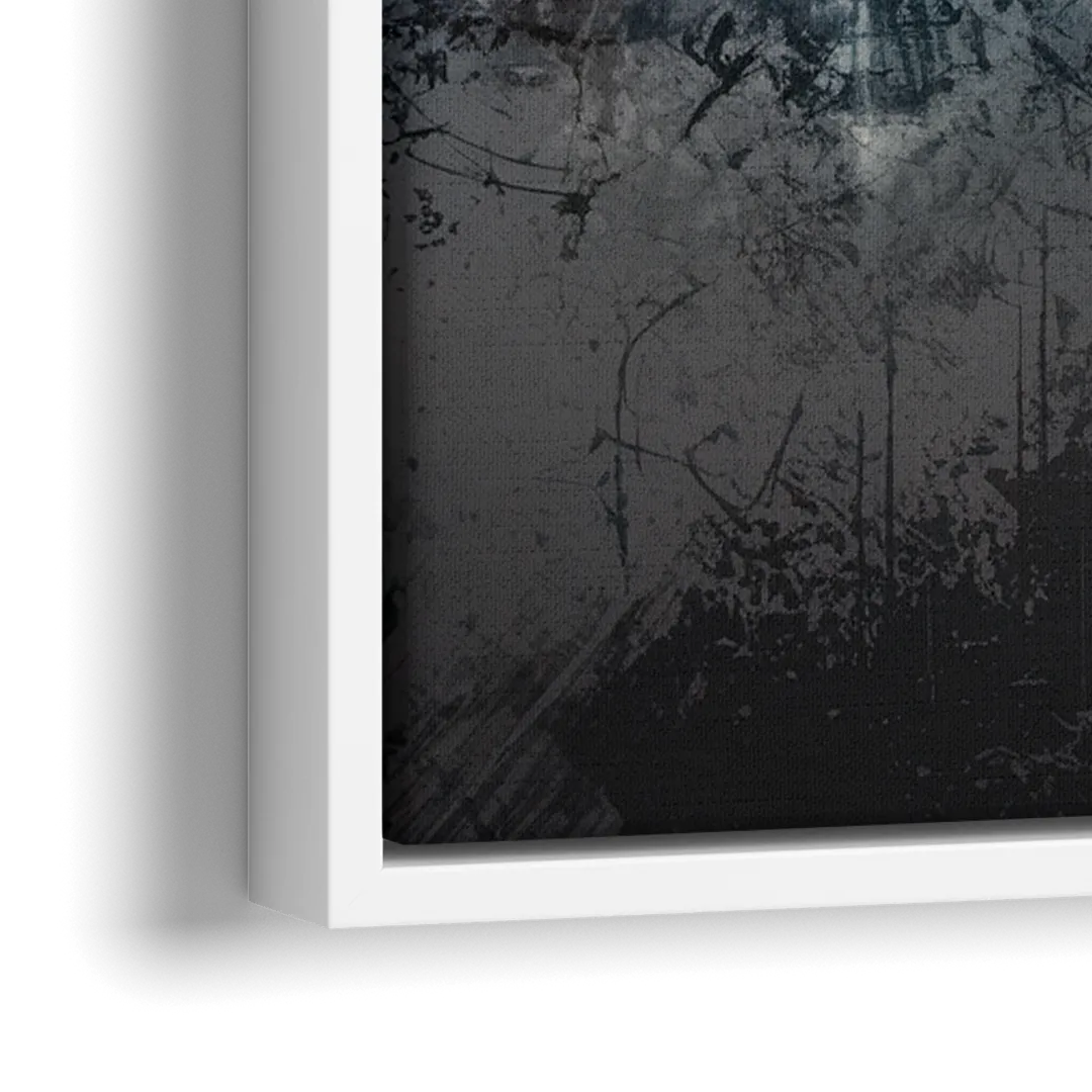 Dallas Cityscape Panorama - Close-Up White Frame Canvas