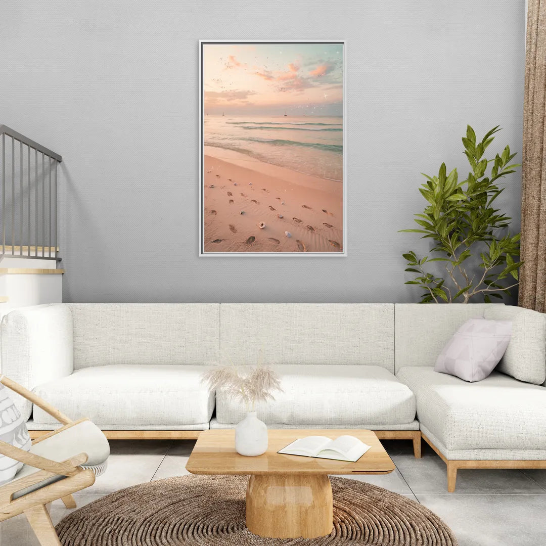 St. Petersburg Beachfront Serenity - Living Room White Frame Canvas