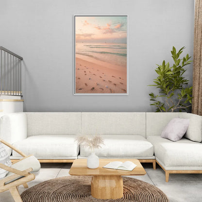 St. Petersburg Beachfront Serenity - Living Room White Frame Canvas