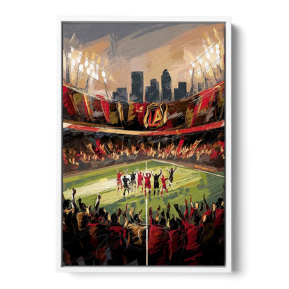 Atlanta United Team Celebration - White Frame Canvas