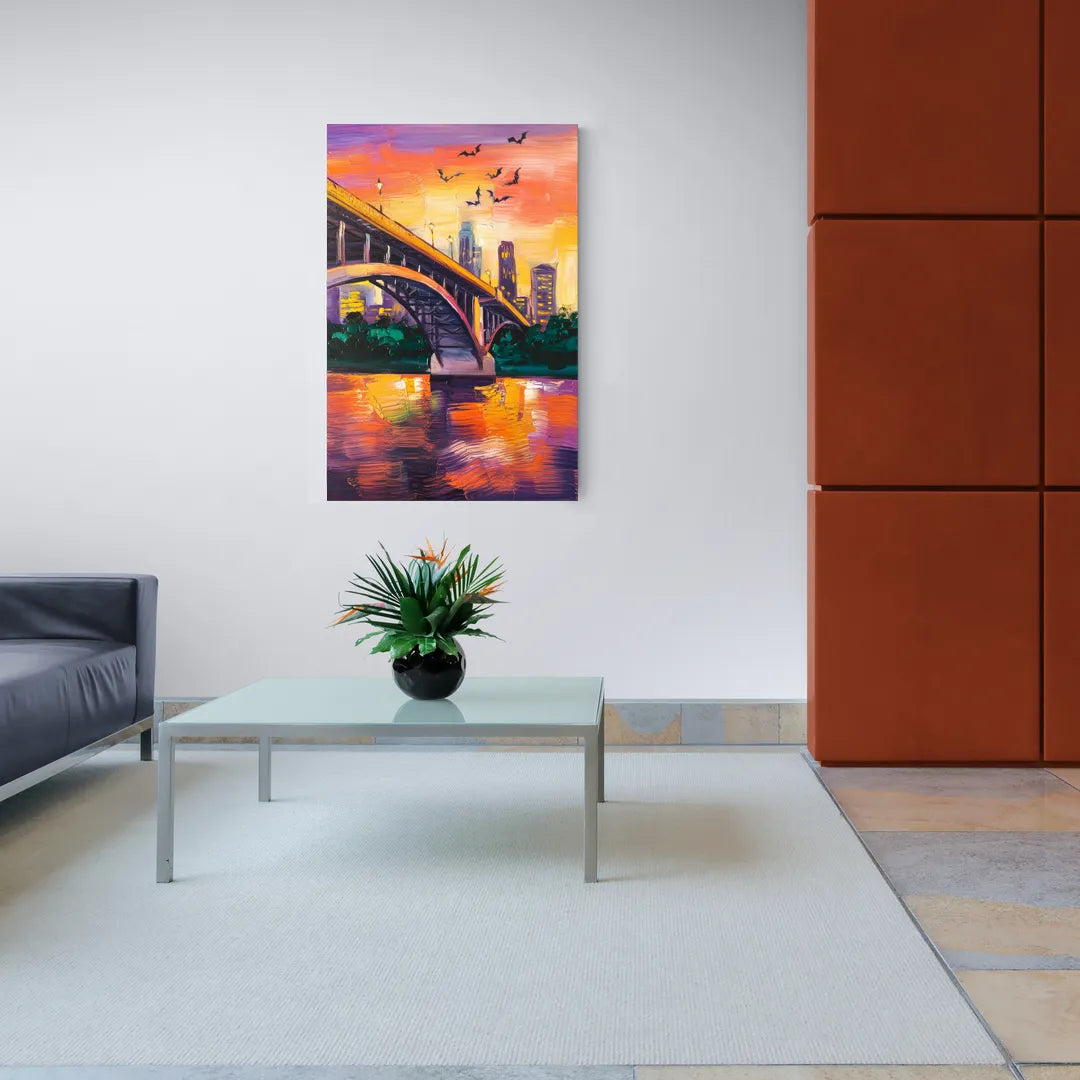 Austin Congress Avenue Bridge - Canvas Wall Art Living Room