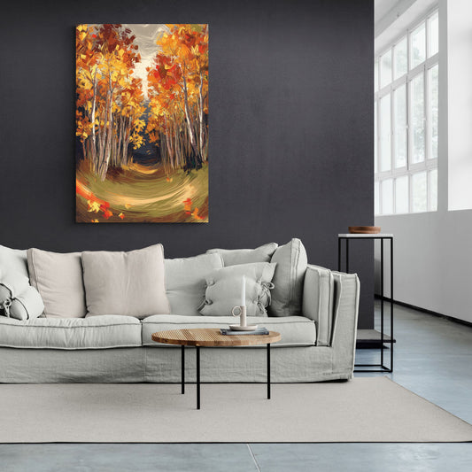 Aspen Quaking Leaves - Canvas Wall Art Living Room