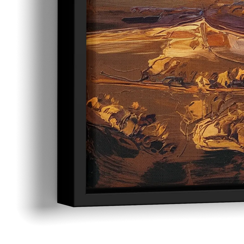 Mesa Sunlit Horizons - Close-Up Black Frame Canvas