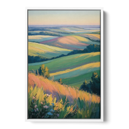 Rolling Hills of PEI - White Frame Canvas