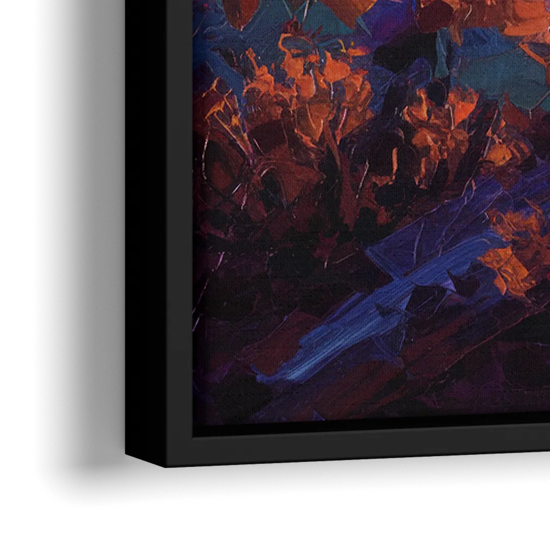 Tucson Saguaro Silhouettes - Close-Up Black Frame Canvas