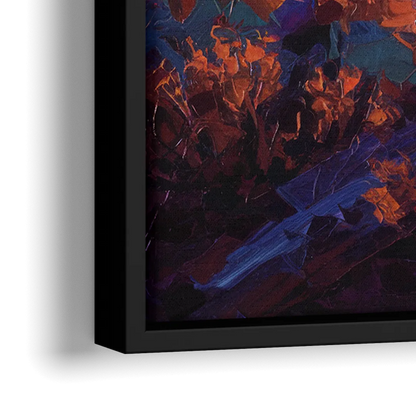 Tucson Saguaro Silhouettes - Close-Up Black Frame Canvas