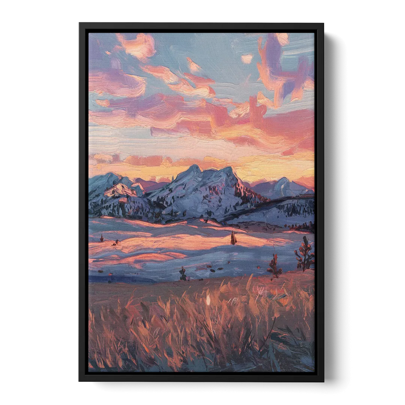 Bozeman Sunset Horizon - Black Frame Canvas