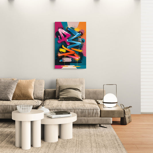 Austin Artistic Graffiti - Canvas Wall Art Living Room