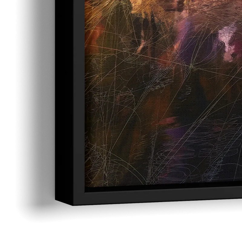 Atlanta Skyline with Ferris Wheel - Close-Up Black Frame Canvas