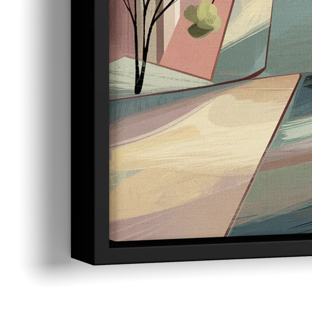 San Francisco Streetcar Charm - Close-Up Black Frame Canvas
